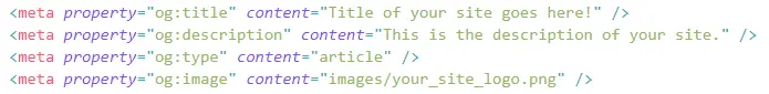 Abbildung von Open-Graph-Codefragmenten in Head-Tags.